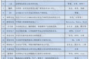 全球穿戴顯示屏25強